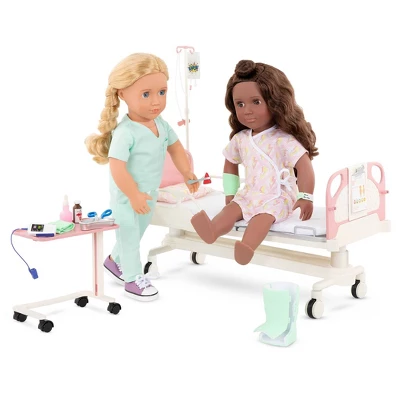 Our Generation Adjustable Hospital Bed & Doctor Set For 18" Dolls - Get Well Bed - Image 6