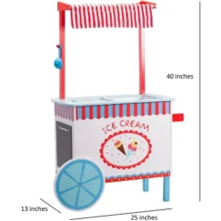 Svan Ice Cream Cart For Kids, Wood Playstand