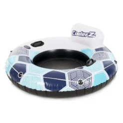 Bestway Rapid Rider 1 Person Inflatable Tube & 4 Person Floating Island W/ Cupholders For Summer Fun At The Lake, River, And Ocean