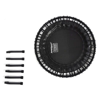 JumpSport 220 In Home Cardio Fitness Rebounder Mini Trampoline With Premium Bungees And Workout DVD, Safe, Sturdy And Gentle On The Body, Black - Image 2