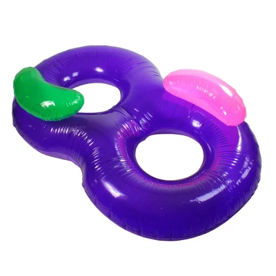 Swimline Swim Central 76" Inflatable Purple Side By Side Swimming Pool Lounger Raft