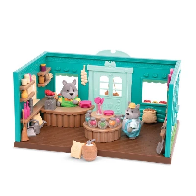 Li'l Woodzeez Store Playset With Toy Food 69pc - Honeysuckle Hollow General Store