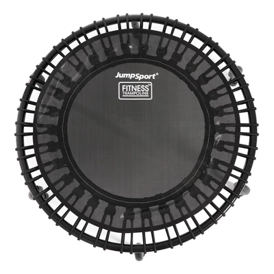 JumpSport 220 In Home Cardio Fitness Rebounder Mini Trampoline With Premium Bungees And Workout DVD, Safe, Sturdy And Gentle On The Body, Black