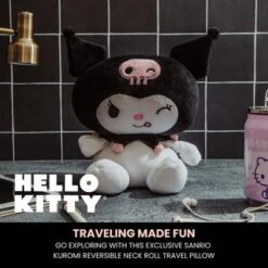 HELLO KITTY Surreal Entertainment Sanrio Kuromi Reversible Neck Roll Pillow And Plush Toy
