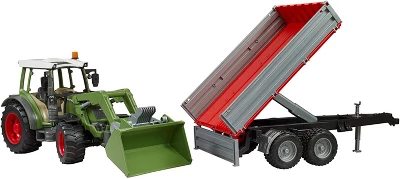 Bruder Fendt Vario 211 With Frontloader And Trailer