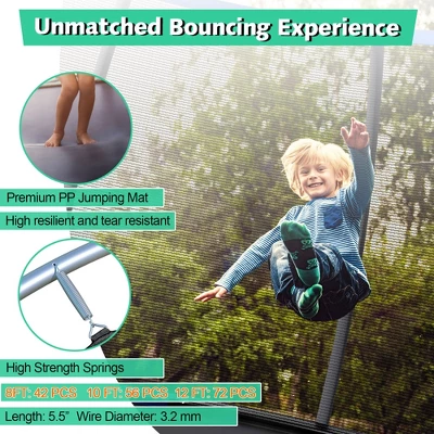 Costway 10FT Recreational Trampoline W/ Ladder Enclosure Net Safety Pad Outdoor Blue/Black/Orange - Image 4