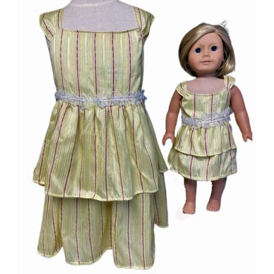 Doll Clothes Superstore Size 6 Matching Girl And Doll Yellow Ruffle Dresses