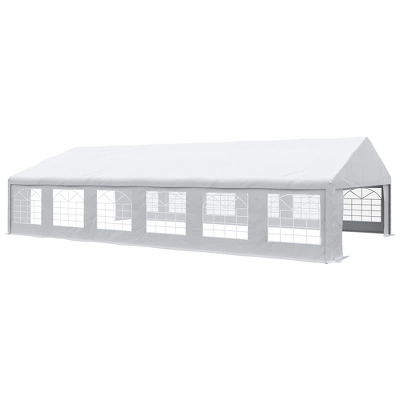 Outsunny 23' X 39' Party Tent & Carport With Removable Sidewalls And Windows, White Tents For Parties, Wedding And Outdoor Events - Image 3