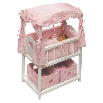 Badger Basket Doll Canopy Crib With Mobile & Storage Bins - Image 10