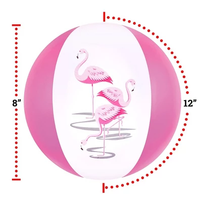 Big Mo's Toys Flamingo Inflatable Beach Balls - 12 In - 12 Pack - Image 5