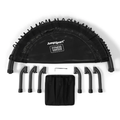 JumpSport 550f PRO Indoor Heavy Duty Lightweight 44 Inch Folding Fitness Trampoline With Arched Legs And 7 Adjustable Tension Settings, Black - Image 3