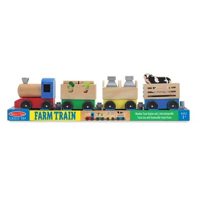Melissa & Doug Wooden Farm Train Set - Classic Wooden Toy (3 Linking Cars) - Image 3