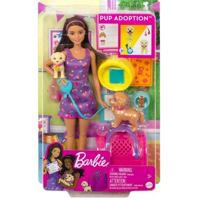 Barbie Pup Adoption Playset And Doll With Brown Hair, 2 Puppies And Color-Change - Image 5