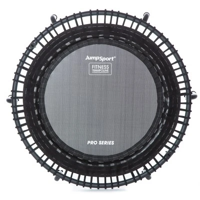 JumpSport 550f PRO Indoor Heavy Duty Lightweight 44 Inch Folding Fitness Trampoline With Arched Legs And 7 Adjustable Tension Settings, Black