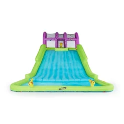 Kahuna 90808 Mega Blast Inflatable Backyard Kids Pool And Slide Water Park With Triple Water Cannons, Splash Pool, Double Wide Slide, & Climbing Wall