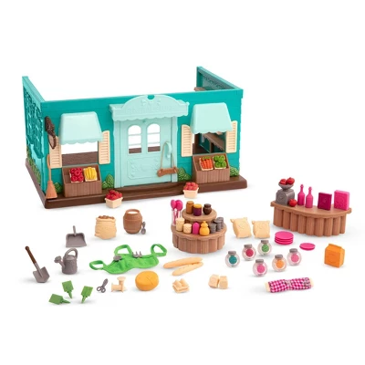 Li'l Woodzeez Store Playset With Toy Food 69pc - Honeysuckle Hollow General Store - Image 2