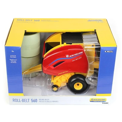 ERTL 1/16 New Holland Roll-Belt 560 Round Baler With Bales 13986 - Image 5