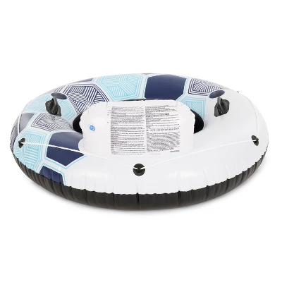Bestway CoolerZ Rapid Rider 53" Inflatable Blow Up Pool River Tube Lake Lounger Float With 2 Cup Holders, Handles, Backrest And Mesh Bottom, Blue - Image 4