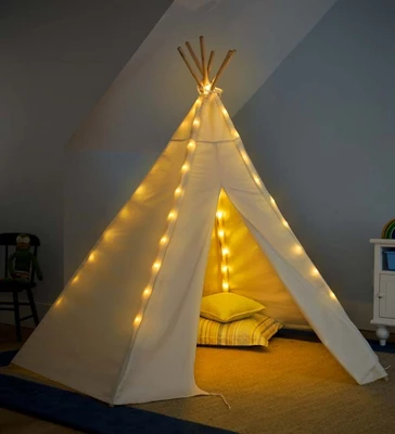 Children Cotton Canvas Play Tent With Wooden Poles - Image 3