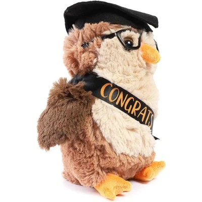 Blue Panda Class Of 2023 Graduation Owl Plush, Stuffed Animal Gift With Glasses & Grad Cap, Brown, 9.2 In - Image 3