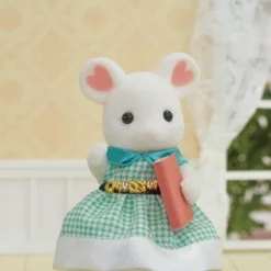 Calico Critters Town Series Marshmallow Mouse, Collectible Doll Figure With Fashion Accessories