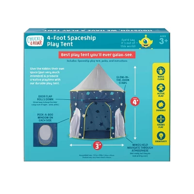Chuckle & Roar Spaceship Pop-Up Kids' Play Tent - Image 3