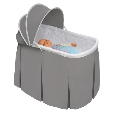 Badger Basket Cuddles Rocking Doll Bassinet - Gray/White - Image 3