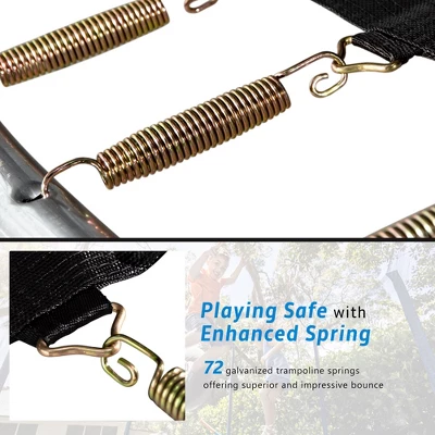 Kids Trampoline With Safety Fence Netting, Ladder And Wind Stakes - ModernLuxe - Image 8