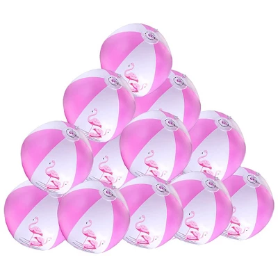 Big Mo's Toys Flamingo Inflatable Beach Balls - 12 In - 12 Pack - Image 2