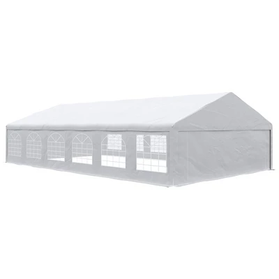 Outsunny 23' X 39' Party Tent & Carport With Removable Sidewalls And Windows, White Tents For Parties, Wedding And Outdoor Events - Image 4