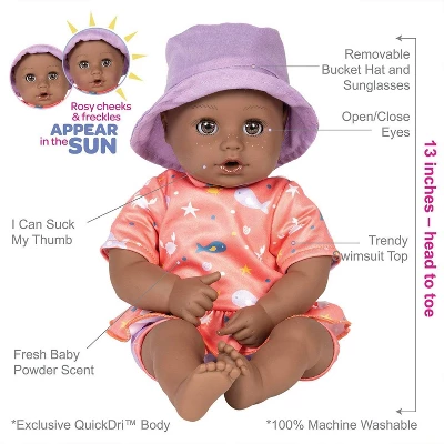 Adora Beach Baby Doll Piper, 13 Inch Beach Toy With Sun Activated Freckles & Rosy Cheeks - Image 2