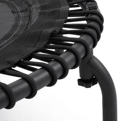 JumpSport 550f PRO Indoor Heavy Duty Lightweight 44 Inch Folding Fitness Trampoline With Arched Legs And 7 Adjustable Tension Settings, Black - Image 2