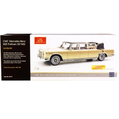 1965-1981 Mercedes Benz 600 Pullman Landaulet Limousine Convertible W/Functional Softtop Gold Ltd Ed 1/18 Diecast Model Car CMC - Image 3