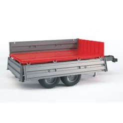 Bruder Tipping Trailer Accessory With Hitch For Farm Tractors, Construction & Forestry Trucks, Realistic Foldable Side Walls